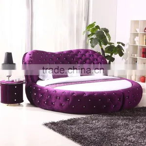 Manufacturer Romantic Style Queen Size Bed Designs Leather/fabric Bed thumbnail-1
