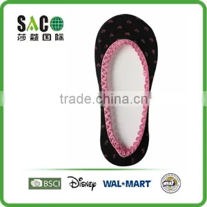 Lace Band Nylon Footie Socks Heart Jacquard Leopard Jacquard thumbnail-1