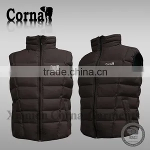 Sleeveless Brown Stain Resistant Fashion 100% Polyester Men Winter Outdoor Active Waistcoat thumbnail-1