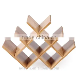 Commercial Wooden Bamboo Wine Rack for Decoration Display thumbnail-2