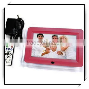 Hotsale High Quality 7 Inch Rectangle Digital Photo Frame With Lighting Edge Pink thumbnail-2