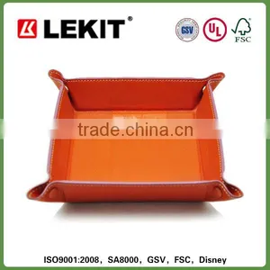 pu Leahter Tray With Snap Fastener Closure thumbnail-1