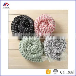 Slouchy Black White Yard Dyed Unisex Scarf thumbnail-1
