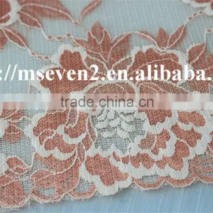 Hot Selling 20cm Width Elastic Band Brazilian Hair Flower Pattern Full Lace Trim thumbnail-3