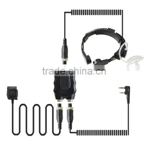 Throat Vibration Mic With Mini Din Finger Ring PTT for Kenwood Two Way Radio thumbnail-1