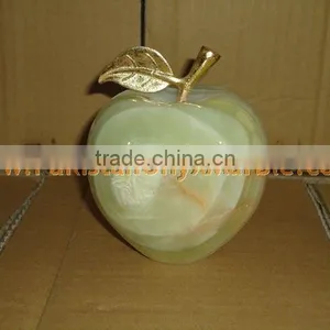 Best Salling PAKISTANI SUPPLIER NICE & SHINE ONYX APPLE WITH BRASS LEAF HANDICRAFTS thumbnail-6