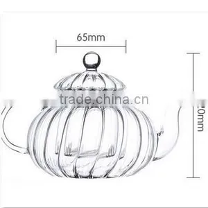Haonai Wholesale FDA Embossed Clear Glass Tea Set thumbnail-2