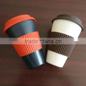 Bamboo Fiber Eco Tumbler,coffee Cup With Lid and Sleeve thumbnail-5