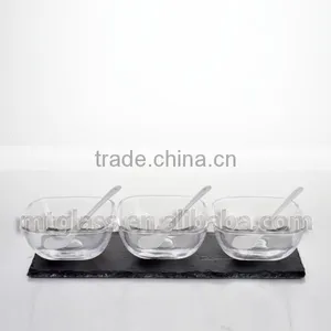 3 PCS OF SET Cheap Antique Clear Classical Antique Glass Suger Fruit Bowls thumbnail-1