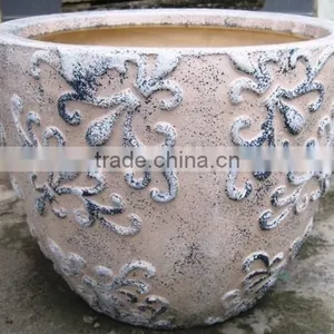Indoor Wash Vase - Indoor Pottery With Round Rim and Pattern Outside thumbnail-1