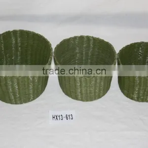 Beautiful Green Oval Small Storage Basket thumbnail-1