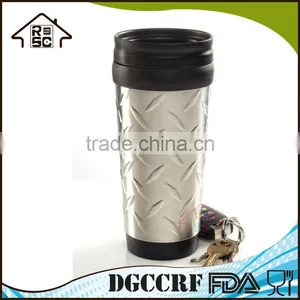 NBRSC Stainless Steel 14 Oz. Diamond Plated Duble Wall Travel Mug thumbnail-1