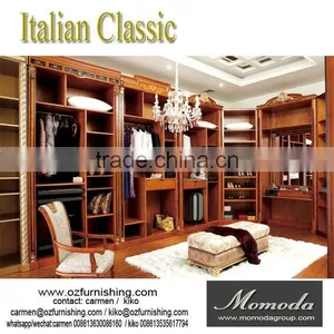 YB62 Solid Wood Big Size Italian Design L-shape Walk in Closet Diy for Villa thumbnail-1