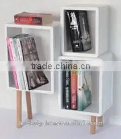WHITE/NATURAL S/3 MDF/WOODEN CUBE TABLE thumbnail-1