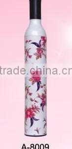 White Color Flower Design Wine Bottle Umbrella thumbnail-1