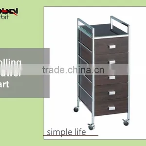 Sort Bin Organizer Storage Sturdy Shelf MDF Lightweight Medical 5 Drawers Rolling Carts thumbnail-1