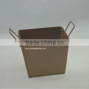 Prefab House Square Brown Antique Metal Candle Holder thumbnail-1