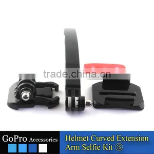 2016 New Wholesale Helmet Curved Extension Arm Selfie Kit for Sports Camera Accessory thumbnail-1