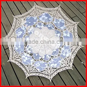 Anji Umbrella Factory 100% Cotton Handmade Wooden Stick Lace Parasol thumbnail-6