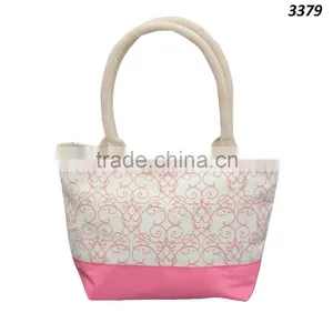 2017 Best Canvas Printed Tote Bag With Padded Rope Handle thumbnail-1