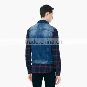 OEM Supply Fitted Sleeveless Denim Jacket for Men thumbnail-2