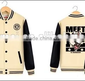 100% Polyester Wholesale Customized Man Woman Baseball Jacket thumbnail-1