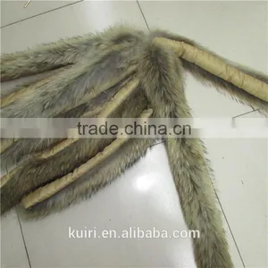 Factory Direct Sales of Real Natural a Raccoon Fur Collar Both Men and Women's Fashion Raccoon Collar 80*14 cm thumbnail-1
