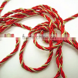 Red With Golden Rayon Twist Rope thumbnail-1