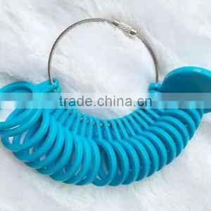 Plastic Blue International Finger Ring Sizes Gauge 4-24 Standard Universal Ring Sizer Gauge Tool Set thumbnail-1