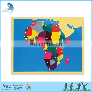 Wholesale Montessori Wooden World Map Baby Toys Educational thumbnail-3