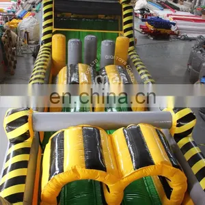 Orange Obstacle Course Inflatable With Slide n Slip thumbnail-6