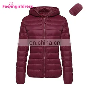 Best Selling Winter Ultra Light Red Women Goose Down Jacket For Winter thumbnail-1