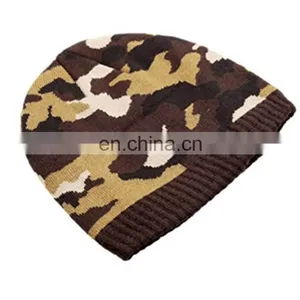 Men's Winter Hat Outdoor Camo Knitted Fleece Lined Beanie Hat thumbnail-3