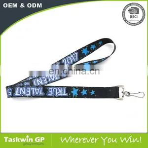 Custom Sublimation Polyester Blue Lanyards With Logo Heat Transfer for Exhibiton thumbnail-2