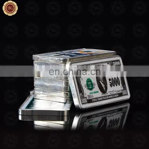 WR Luxury Home Decor American Fake Bars Creative US Currency Bill Note Silver Bar Collectible Metal Crafts Worth Collection thumbnail-1
