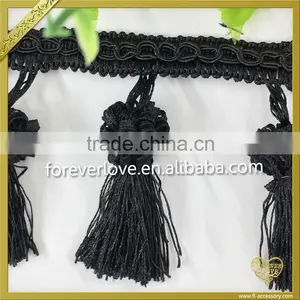 2016 Hot Sale Silk Cord Tassel Trim Fringe for Curtain FT-011 thumbnail-4