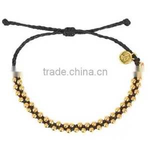Girls Gift Pink Wax Cord Braided Metal Bracelet for Friend 2015 New thumbnail-4