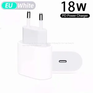 PD 18W USB-C Power Adapter Charger US EU Plug White Color thumbnail-1