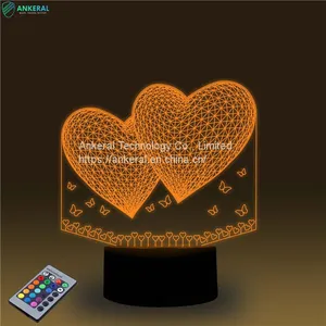 Love Heart Shape 3D Desk Lamp Best Promotional Gifts Half Price on Sale thumbnail-2