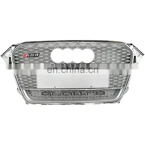 Front Bumper Grill for Audi A4 B85 A4L Center Honeycomb Mesh Black Grill for Audi B8.5 RS4 Quattro Style 2013-2015 thumbnail-3