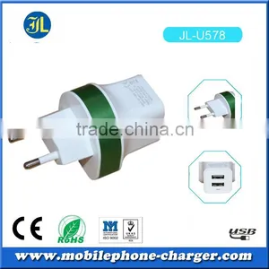 Hot New Product for 2015 Mobile Phone Accessory Dual Usb Home Charger EU Plug thumbnail-4