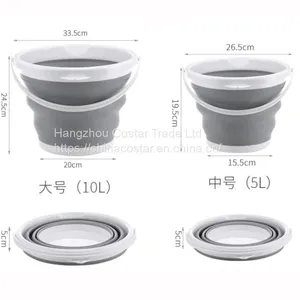 Folding Collapsible Bucket With Strong, Flexible, Compact, BPA Free Design and Sturdy Handle for Hiking Camping and Outdoor thumbnail-5