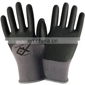 13 Gauge Gray Nylon Polyester Lining Smooth Nitrile Work Gloves thumbnail-4