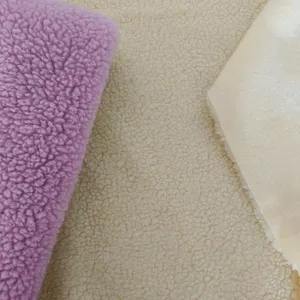 Two-sided Sherpa Fabrics 100% Polyester Sherpa Fleece Faux Fur Fabrics Fake Fur thumbnail-4