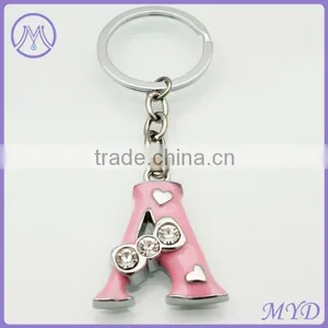 Custom Zinc Alloy Enamel Letter A Keychain thumbnail-1
