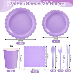 Custom Solid-Color Disposable Tableware - Lace Design for Graduation & Christmas thumbnail-3