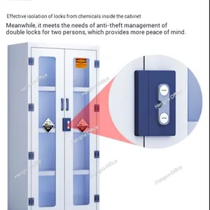 Professional Lab PP Acid Cabinet With Anti-Corrosion Markings and Ventilation System, Standard Compliant Polypropylene Chemical Safety Locker thumbnail-1