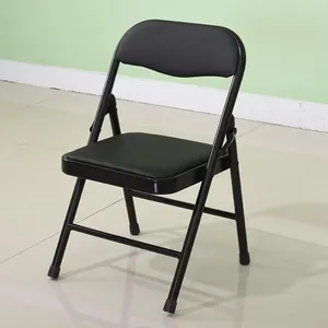 Premium Portable Folding Chair With Padded Seat, Heavy Duty Metal Frame for Home, Office, Kitchen, and Outdoor Events - Multiple Colors Available thumbnail-1