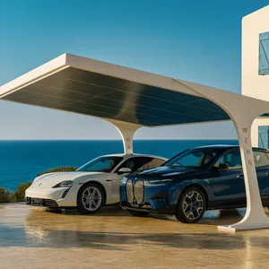 Wanze Energy Solar Carport With EV Charging Station - Customizable PV Car Park Structure, Factory Price thumbnail-4