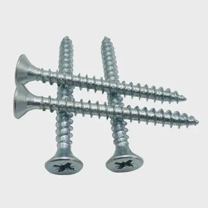 Factory Direct Yellow Zinc Plated Particle Board Chipboard Screws C1022A Full Thread Double Countersunk High Torque for MDF Furniture Assembly thumbnail-1